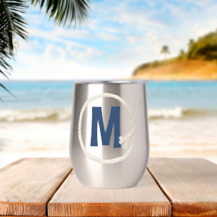 Monogramme dans le cadre de corde blanche