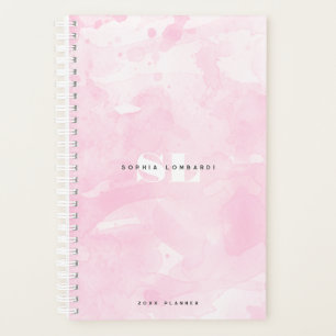Monogramme d'aquarelle rose minimaliste