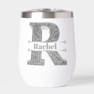 Monogramme d'argent initial R personnalisé Votre n