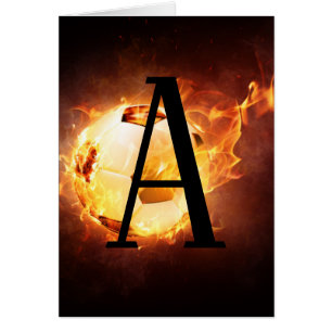 Monogramme de balle de football flamboyant