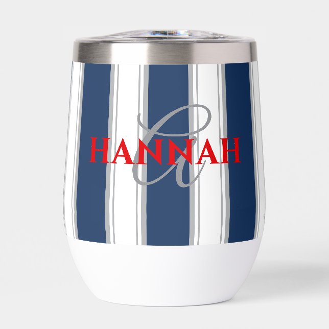 Monogramme de bande de cabane en bleu marine (Avant)