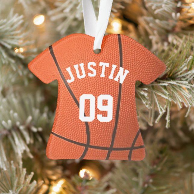 Monogramme de basketball personnalisé avec nom et  (Arbre)