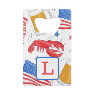 Monogramme de bière de homard étoile de drapeau am