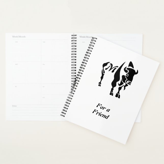 Monogramme de buffle noir Silhouette (Devant avec enveloppe)