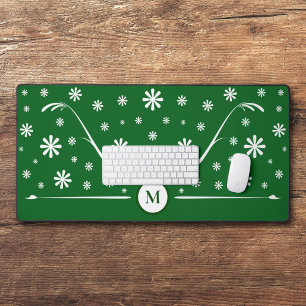 Monogramme de bureau Emerald Green Flower