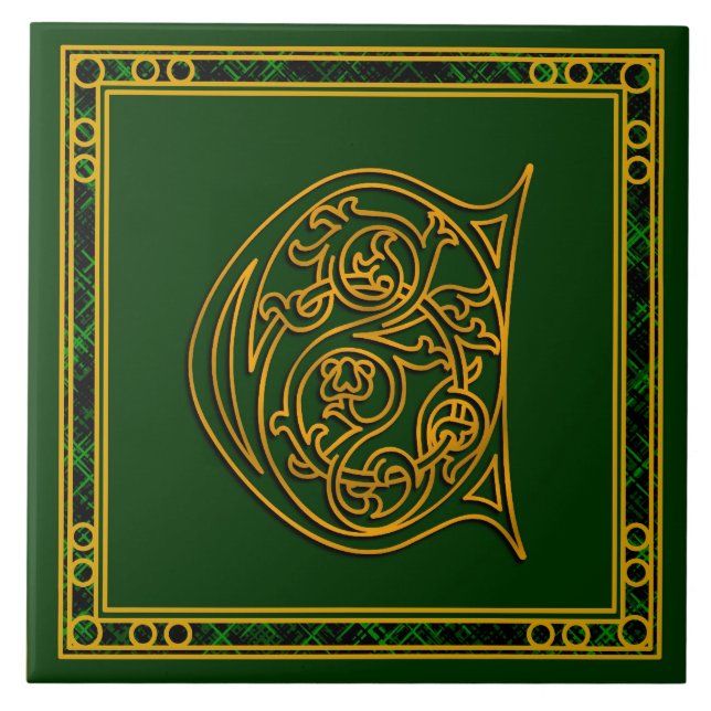 Monogramme de C "or irlandais sur" les carreaux de (Devant)