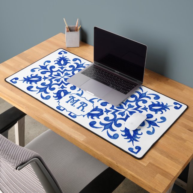 Monogramme de carreau bleu portugais  (Bureau 2)