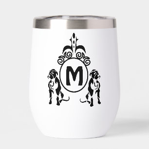 Monogramme de chien à deux gardes