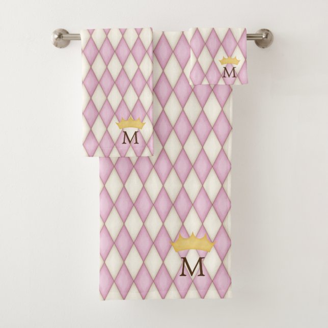 Monogramme de contrôle de diamant rose avec couron (En situation)