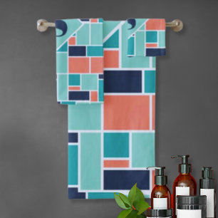 Monogramme de corail vert à la menthe Art géométri
