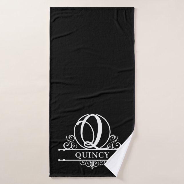 Monogramme de couleur modifié Q (Serviette de bain)