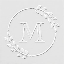 Monogramme de couronne Feuille ronde