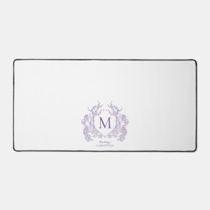 Monogramme de crête florale violet classique