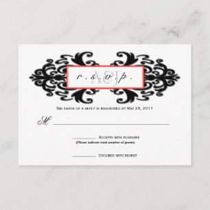 Monogramme de Damas ornementales RSVP