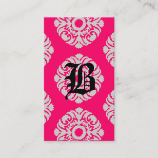 Monogramme de damassé de cartes de visite de