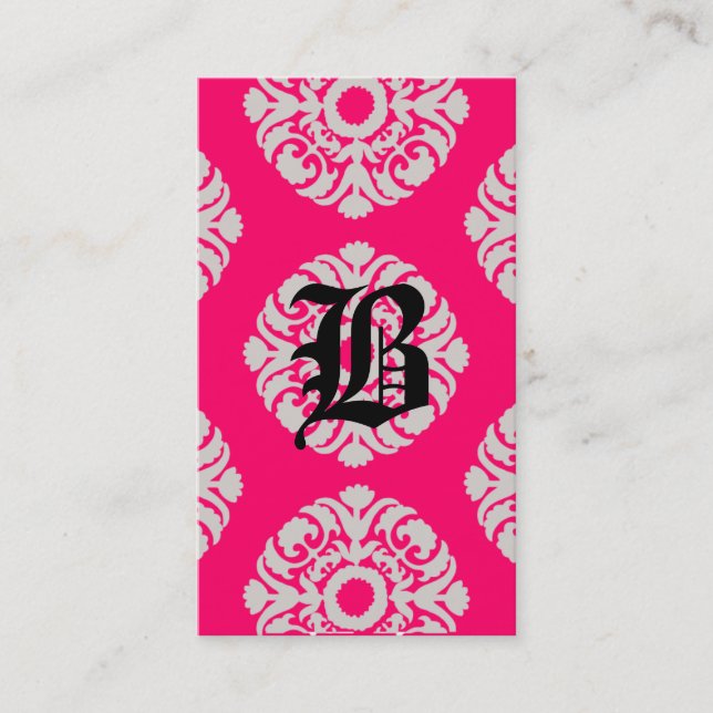 Monogramme de damassé de cartes de visite de (Devant)
