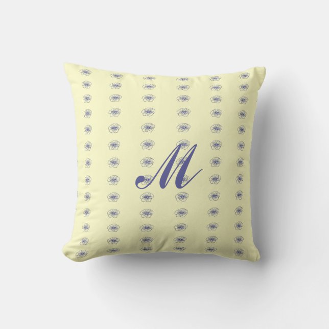 Monogramme de dessin de fleurs Oreiller motif (Recto)