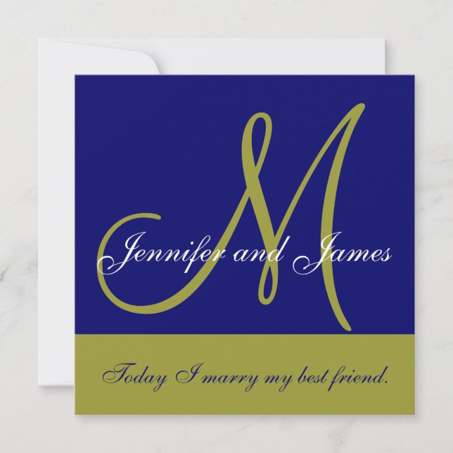 Monogramme de faire-part de mariage indiquant la (Devant)