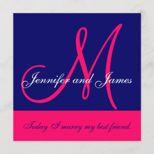 Monogramme de faire-part de mariage indiquant la