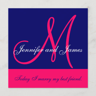 Monogramme de faire-part de mariage indiquant la