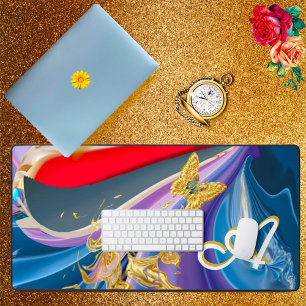 Monogramme de fleurs de papillon d'or Liquified Ab