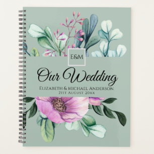 Monogramme de fleurs violettes WEDDING PLANNER Nou