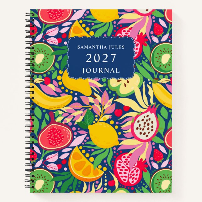 Monogramme de fruits tropicaux - Journal Motif d'é (Devant)