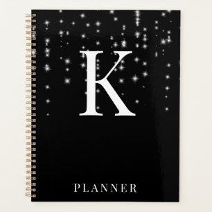 Monogramme de glam moderne Black Sparkhe