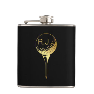 Monogramme de golf de l'homme Flacon noir et or
