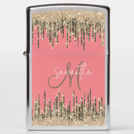 Monogramme de gouttes de glam or Girly
