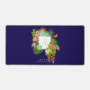 Monogramme de jardin tropical Navy