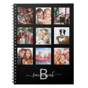 Monogramme de journal moderne noir en collage de p