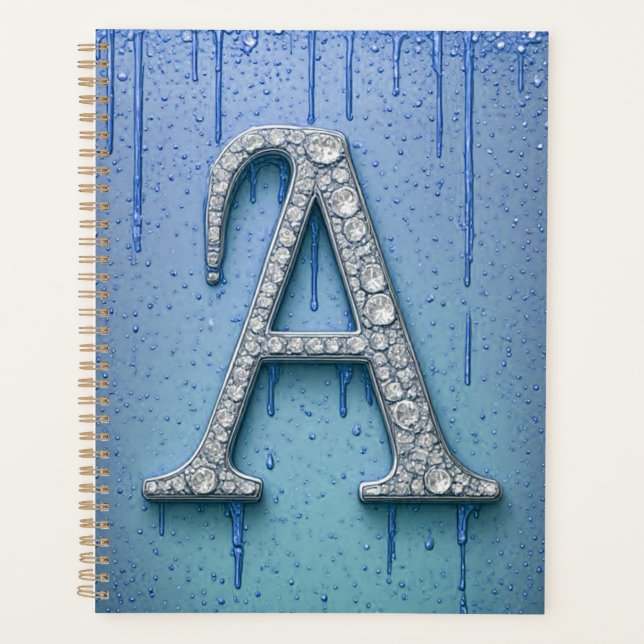 Monogramme de lettre A en diamant de luxe avec cou (Devant)