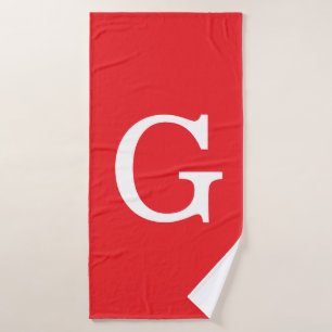 Monogramme de lettre initiale rouge blanc simple