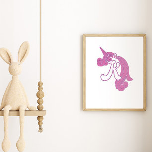 Monogramme de Licorne  K Affiche