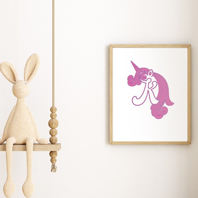 Monogramme de Licorne  K Affiche (Créateur téléchargé)