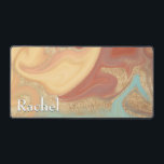 Monogramme de marbre vert jaune d'or Aqua<br><div class="desc">Ce beau tapis de bureau est orné d'un arrière - plan en marbre tourbillon d'eau,  de rouille,  de jaune et d'or. Simple et élégant. Ajoutez un nom pour le rendre vraiment personnel. Fait un grand cadeau. Créé par Simply Farmhouse Press.</div>