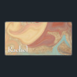 Monogramme de marbre vert jaune d'or Aqua<br><div class="desc">Ce beau tapis de bureau est orné d'un arrière - plan en marbre tourbillon d'eau,  de rouille,  de jaune et d'or. Simple et élégant. Ajoutez un nom pour le rendre vraiment personnel. Fait un grand cadeau. Créé par Simply Farmhouse Press.</div>