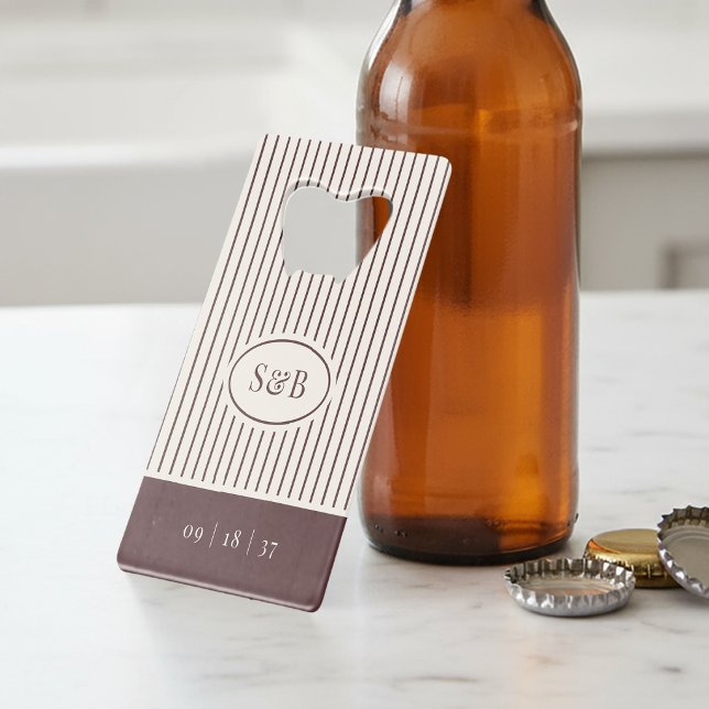 Monogramme de mariage classique à rayures fines bo (Créateur téléchargé)