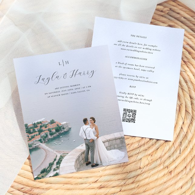 Monogramme de mariage | Code QR photo budget tout- (Créateur téléchargé)