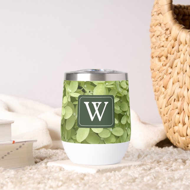 Monogramme de mariage floral d'hortensia vert  (Salon (pivotée))