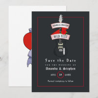 Monogramme de mariage Rock and Roll pour carte de 