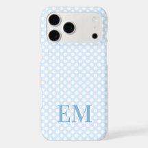 Monogramme de marque moderne à pois bleus  
