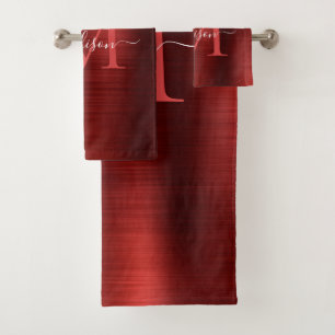 Monogramme de métal brossé rouge Bourgogne moderne