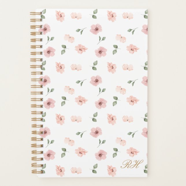 Monogramme de motif floral Initiales Rougeur (Devant)