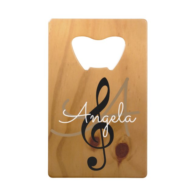 monogramme de musique sur bois rustique & sophisti (Devant)