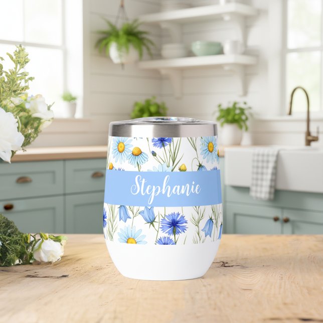 Monogramme de nom à l'aquarelle de fleur sauvage b (Créateur téléchargé)