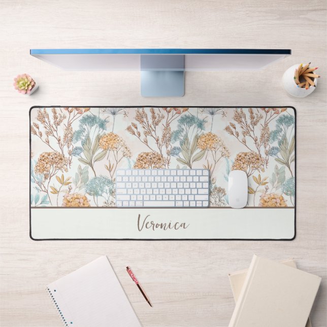 Monogramme de nom botanique de fleur sauvage (Bureau 1)
