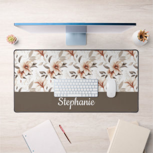 Monogramme de nom de fleur sauvage aquarelle rose