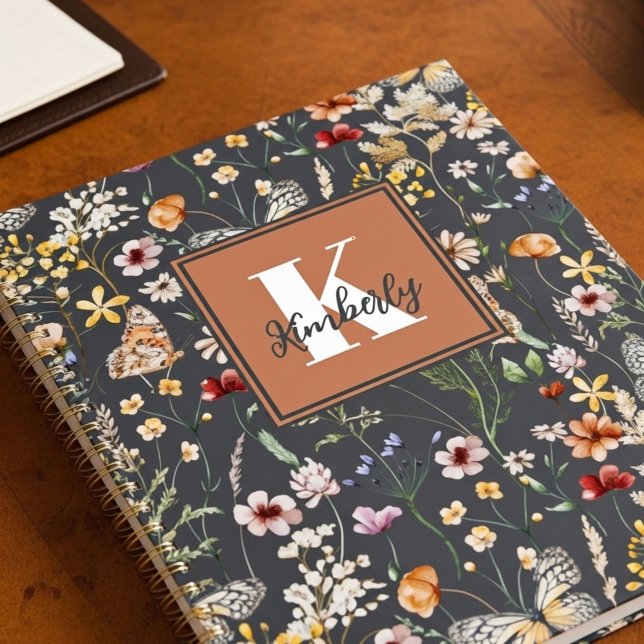 Monogramme de nom floral Boho moderne (Créateur téléchargé)